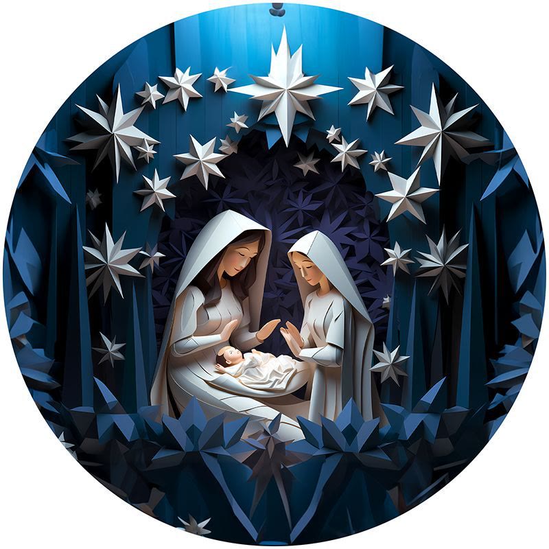 Christianartworkshop Blue Series 10 Styles Nativity Festive Decor Hanging Ornaments E