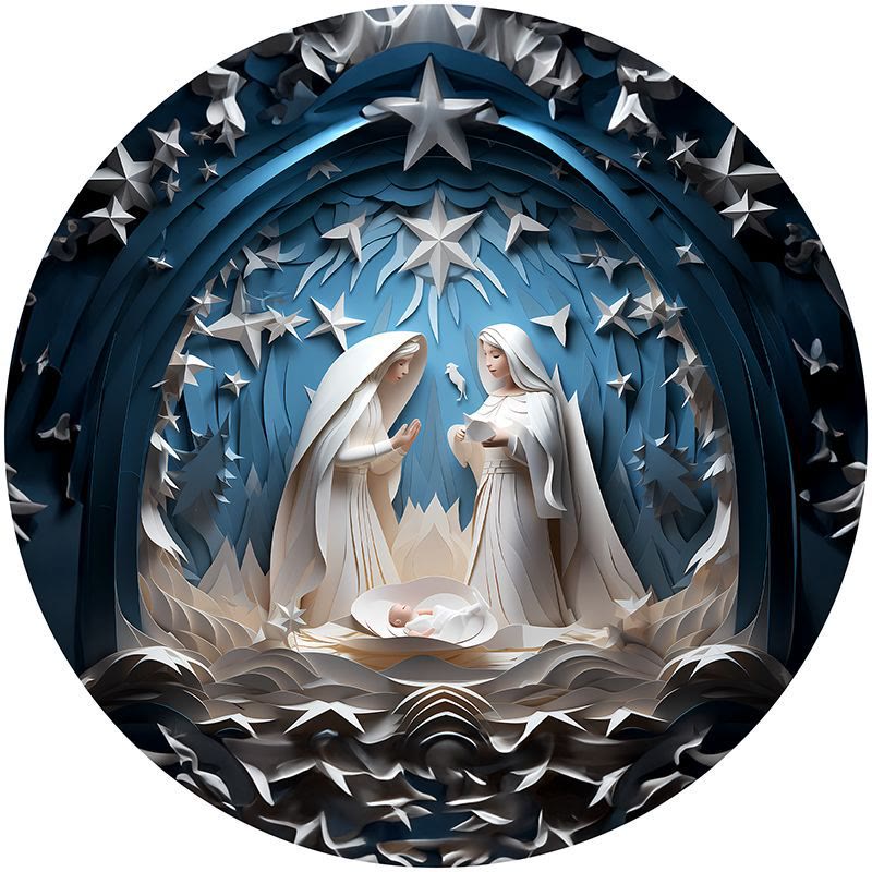 Christianartworkshop Blue Series 10 Styles Nativity Festive Decor Hanging Ornaments F