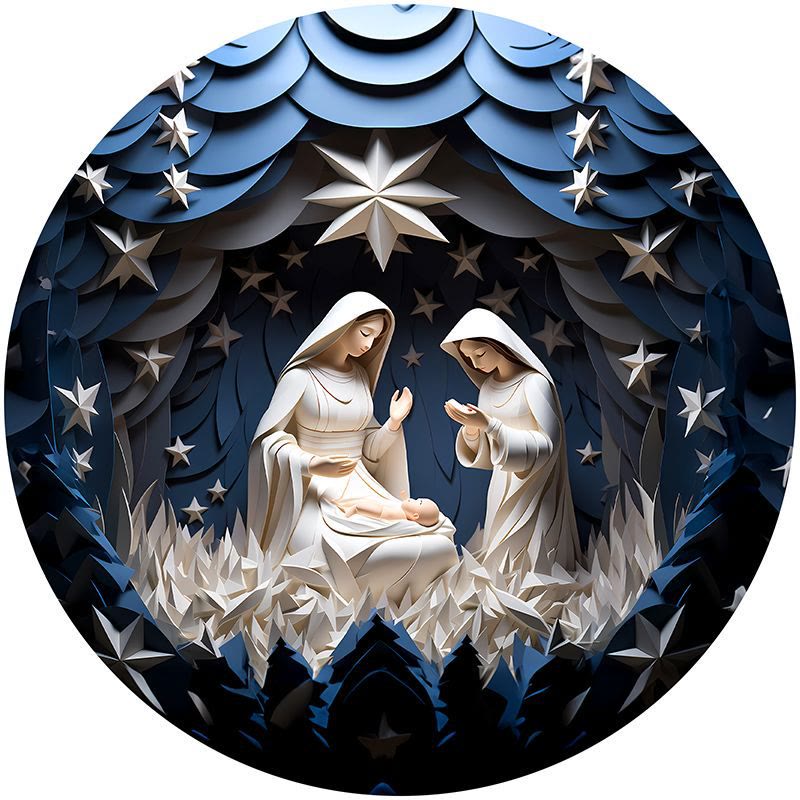 Christianartworkshop Blue Series 10 Styles Nativity Festive Decor Hanging Ornaments G