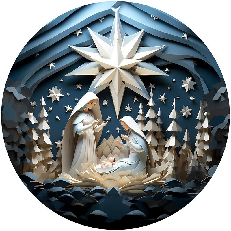 Christianartworkshop Blue Series 10 Styles Nativity Festive Decor Hanging Ornaments I