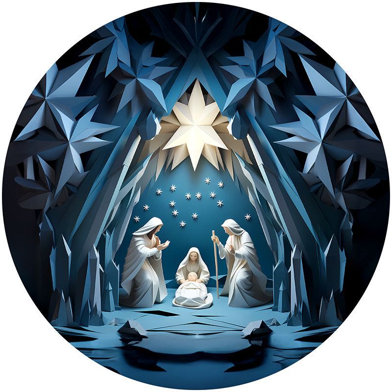 Christianartworkshop Blue Series 10 Styles Nativity Festive Decor Hanging Ornaments J