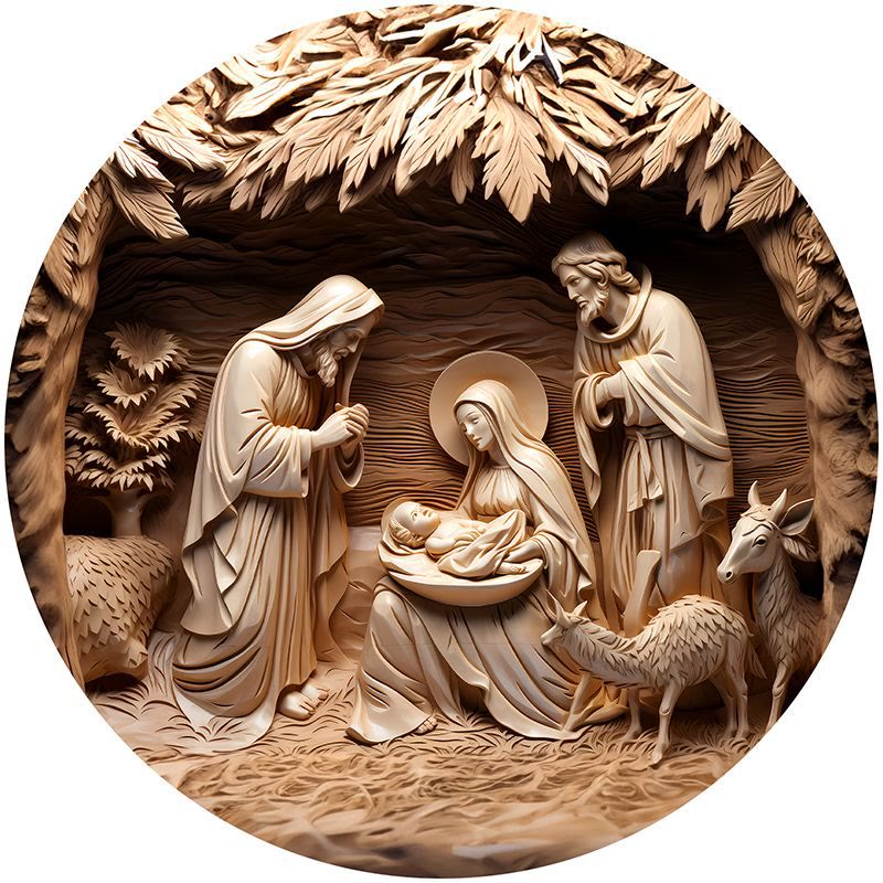 Christianartworkshop Brown Series 8 Styles Christ Nativity Festive Decor Hanging Ornaments E