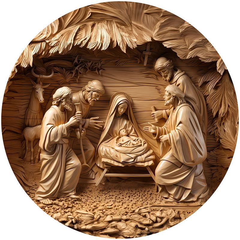 Christianartworkshop Brown Series 8 Styles Christ Nativity Festive Decor Hanging Ornaments G