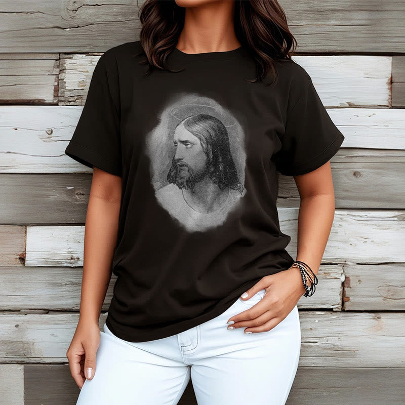 Christiandiscipleshop Retro Style the Halo Jesus Short Sleeve Washed T-shirt