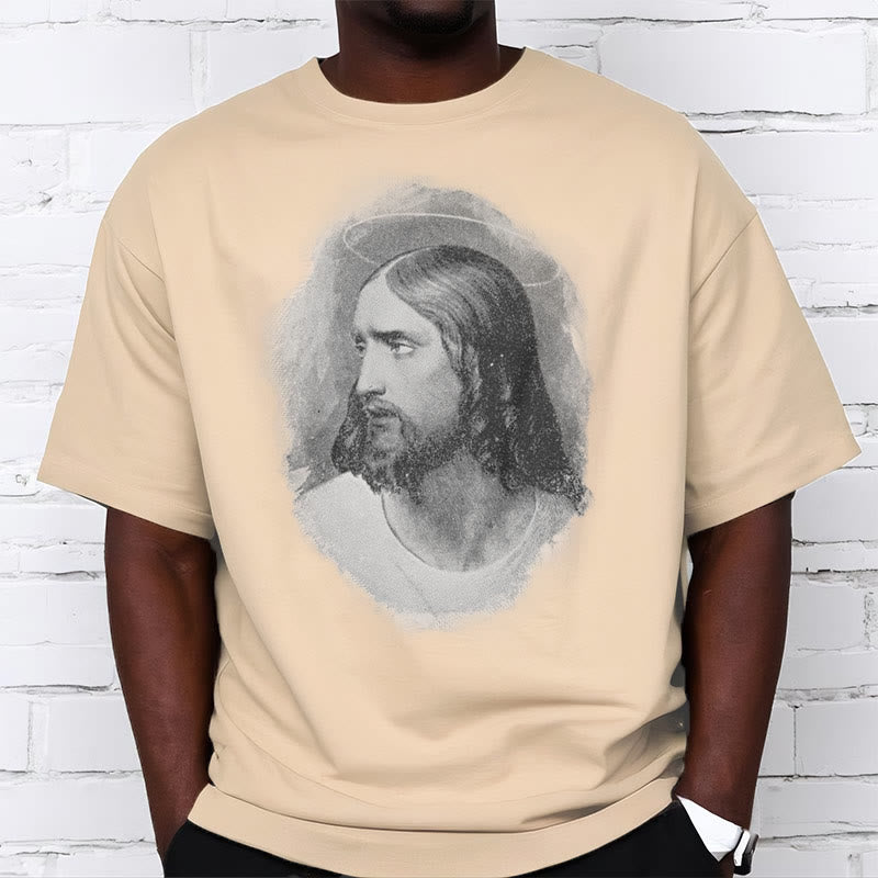 Christiandiscipleshop Retro Style the Halo Jesus Short Sleeve Washed T-shirt