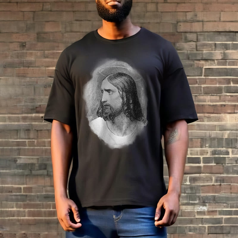 Christiandiscipleshop Retro Style the Halo Jesus Short Sleeve Washed T-shirt