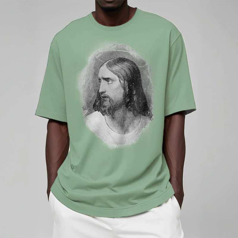 Christiandiscipleshop Retro Style the Halo Jesus Short Sleeve Washed T-shirt
