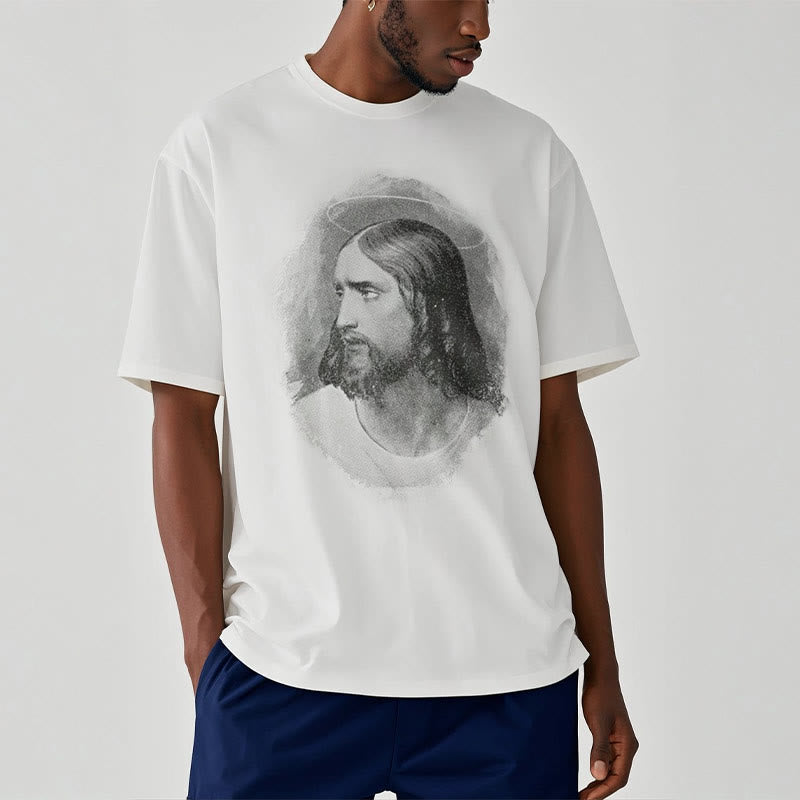 Christiandiscipleshop Retro Style the Halo Jesus Short Sleeve Washed T-shirt