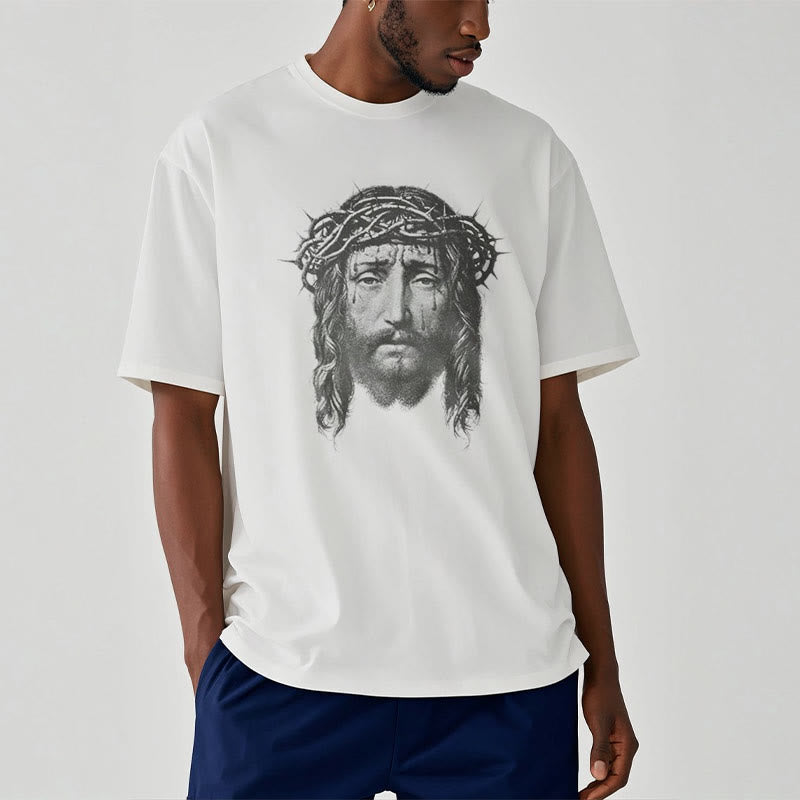 Christiandiscipleshop Retro Style Crown of Thorns Short Sleeve Washed T-shirt