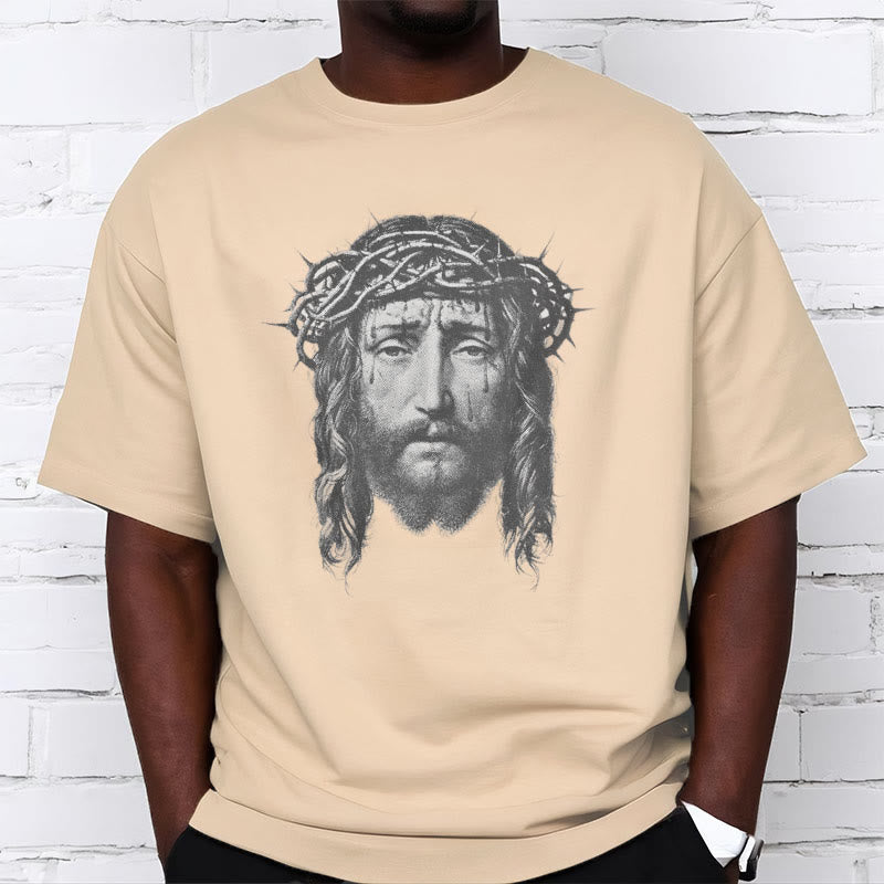 Christiandiscipleshop Retro Style Crown of Thorns Short Sleeve Washed T-shirt