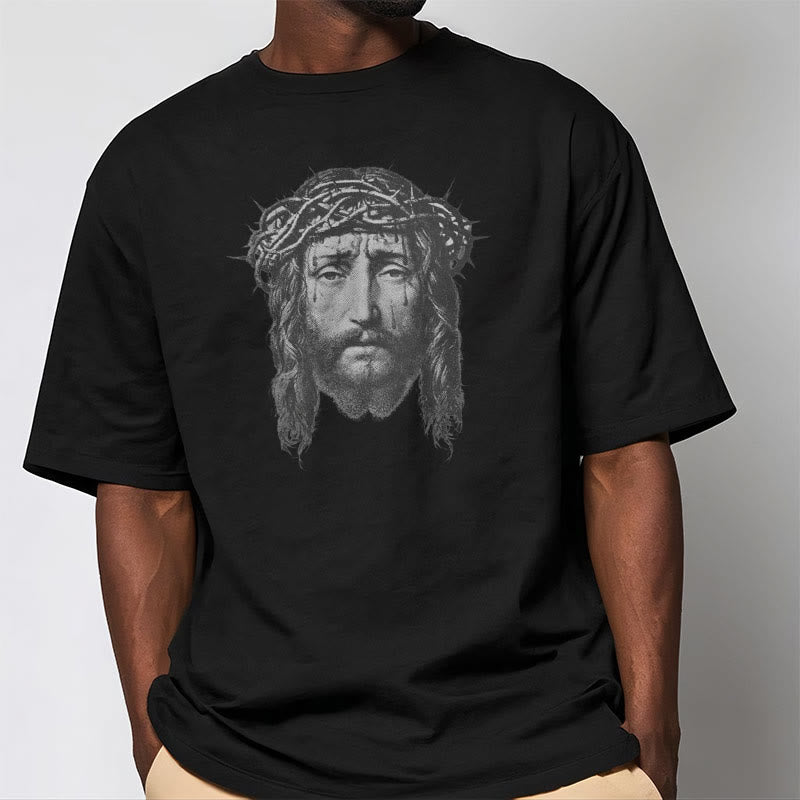 Christiandiscipleshop Retro Style Crown of Thorns Short Sleeve Washed T-shirt