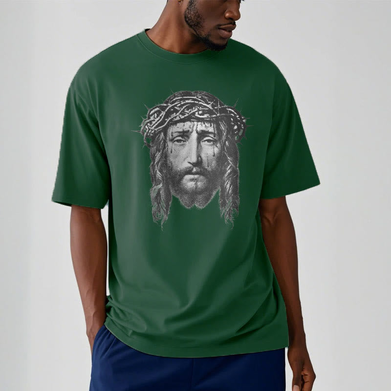 Christiandiscipleshop Retro Style Crown of Thorns Short Sleeve Washed T-shirt