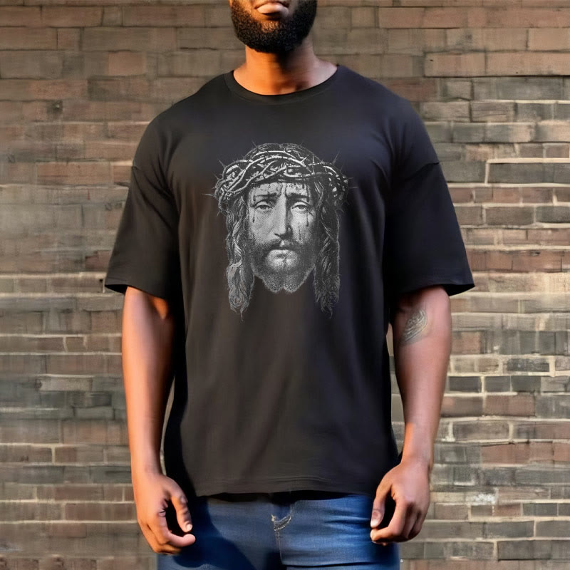 Christiandiscipleshop Retro Style Crown of Thorns Short Sleeve Washed T-shirt