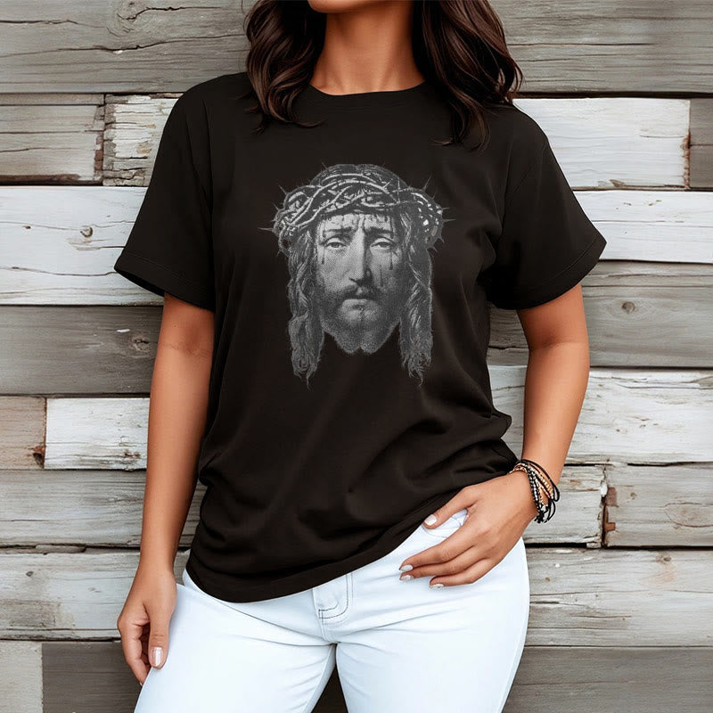 Christiandiscipleshop Retro Style Crown of Thorns Short Sleeve Washed T-shirt
