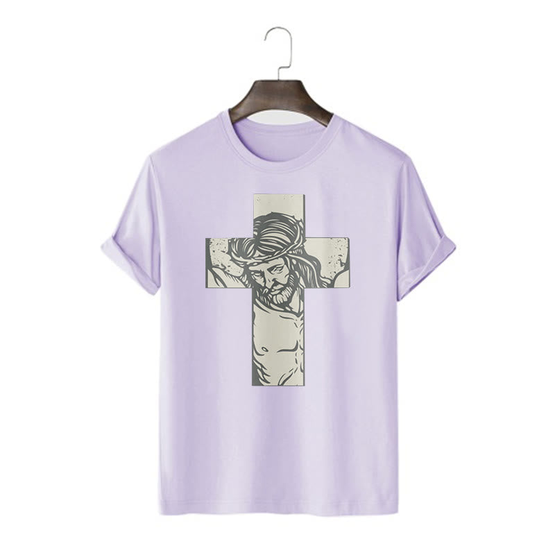 Christiandiscipleshop Retro Style Jesus on the Cross Short Sleeve Washed T-shirt