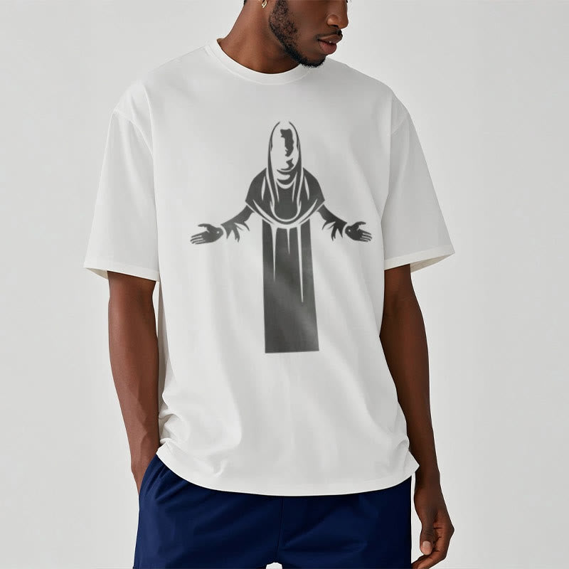 christiandiscipleshop Minimalist Style Divine Embrace Short Sleeve Washed T-shirt
