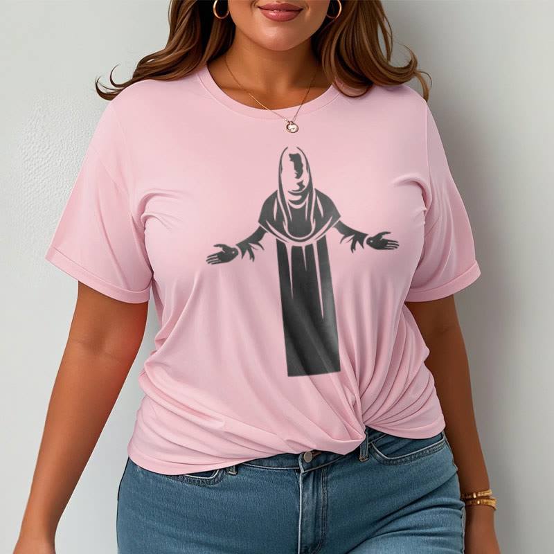 christiandiscipleshop Minimalist Style Divine Embrace Short Sleeve Washed T-shirt