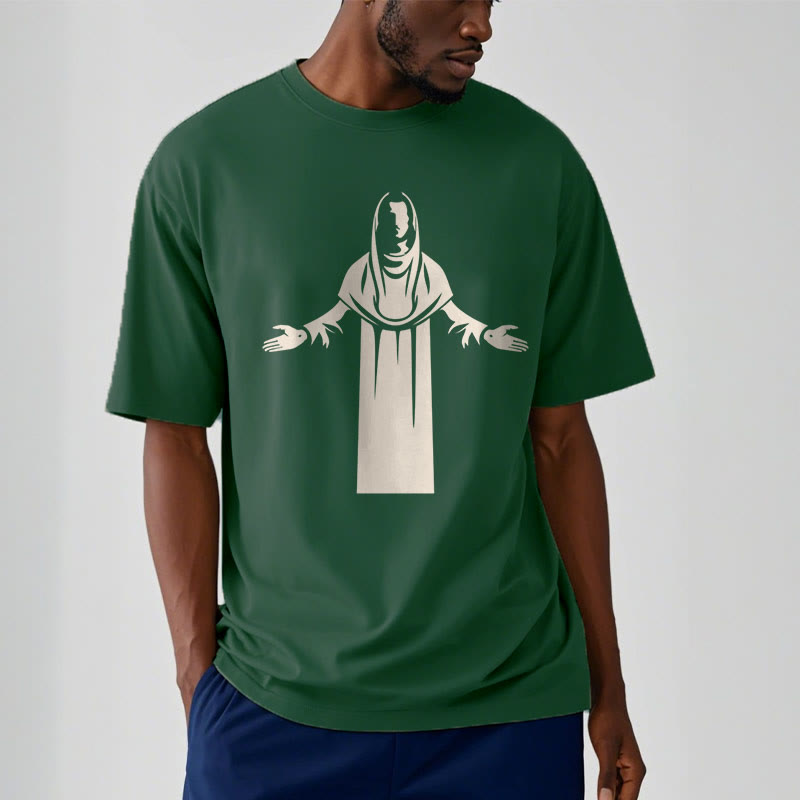 christiandiscipleshop Minimalist Style Divine Embrace Short Sleeve Washed T-shirt