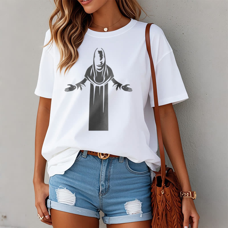 christiandiscipleshop Minimalist Style Divine Embrace Short Sleeve Washed T-shirt