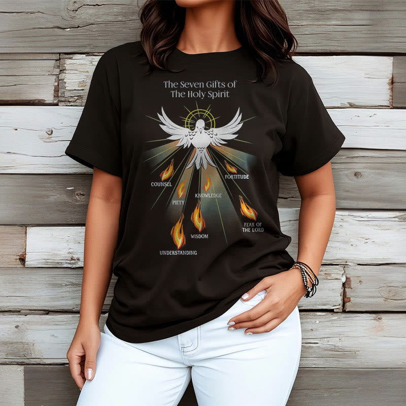Christiandiscipleshop Classic Style The Seven Gifts of the Holy Spirit Short Sleeve Washed T-shirt