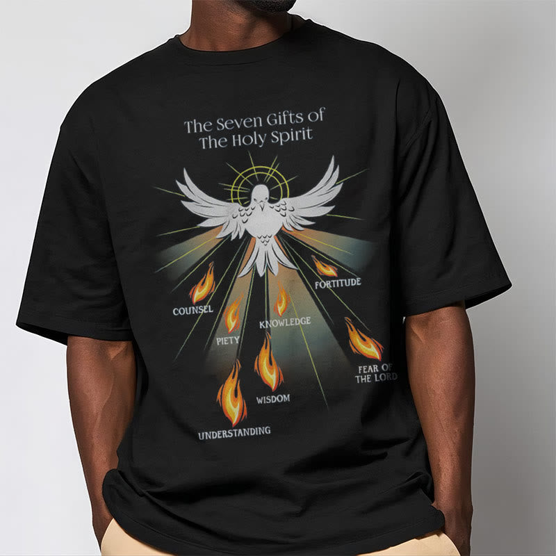 Christiandiscipleshop Classic Style The Seven Gifts of the Holy Spirit Short Sleeve Washed T-shirt