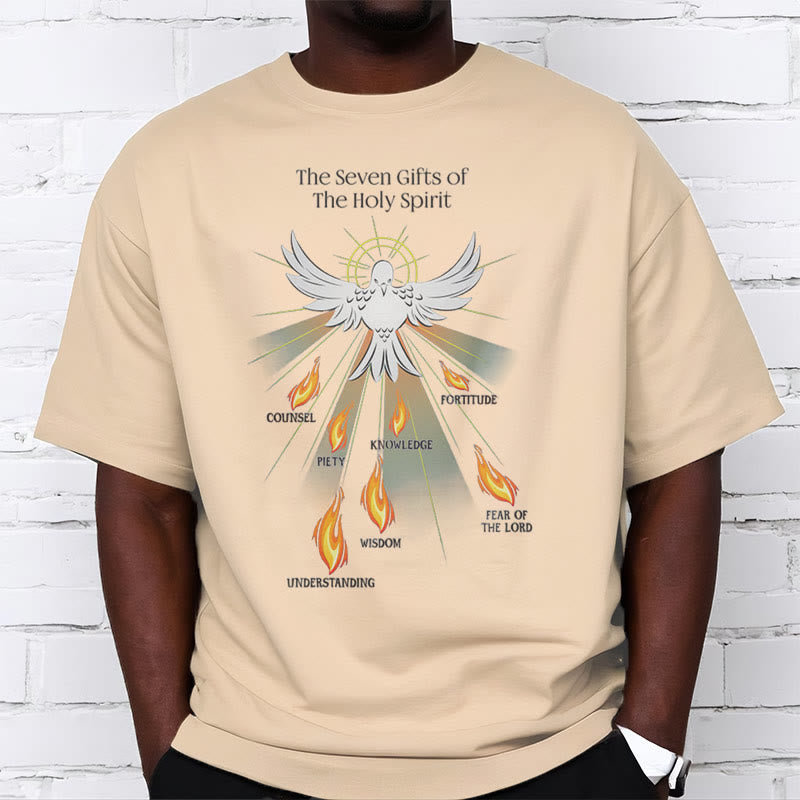 Christiandiscipleshop Classic Style The Seven Gifts of the Holy Spirit Short Sleeve Washed T-shirt