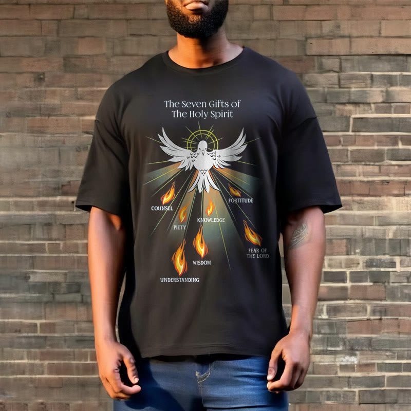 Christiandiscipleshop Classic Style The Seven Gifts of the Holy Spirit Short Sleeve Washed T-shirt