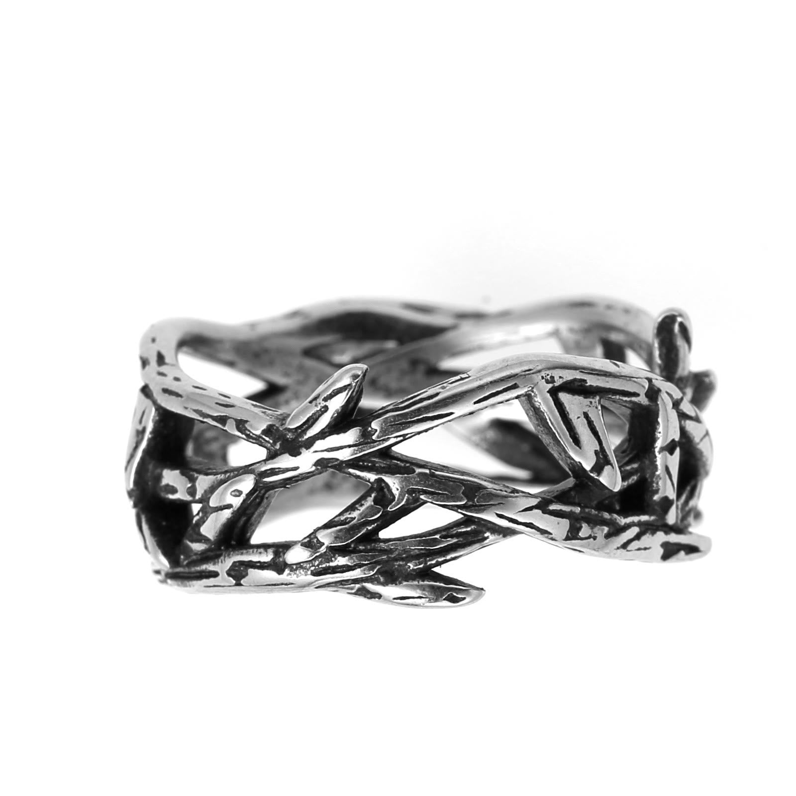 Christiandiscipleshop Crafted Retro Style Jesus Crown of Thorns Titanium Steel Ring