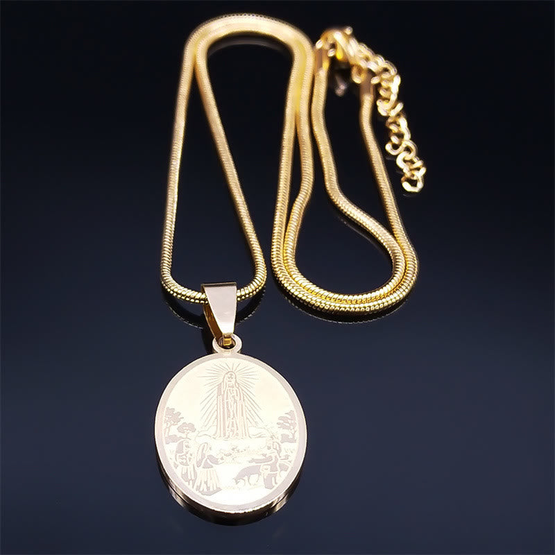 Christiandiscipleshop Classic Style Our Lady of Fatima Pendant Crafted Blessing Necklace