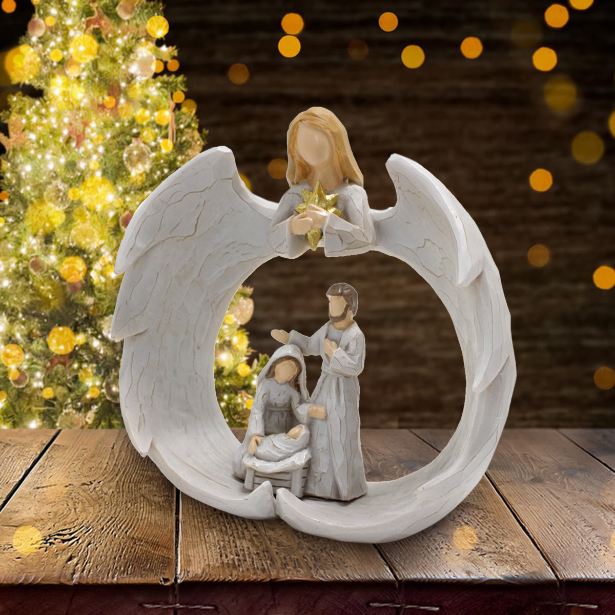 Christiandiscipleshop Classic Style Resin Nativity Scene Lamp Desktop Decorations Ornament