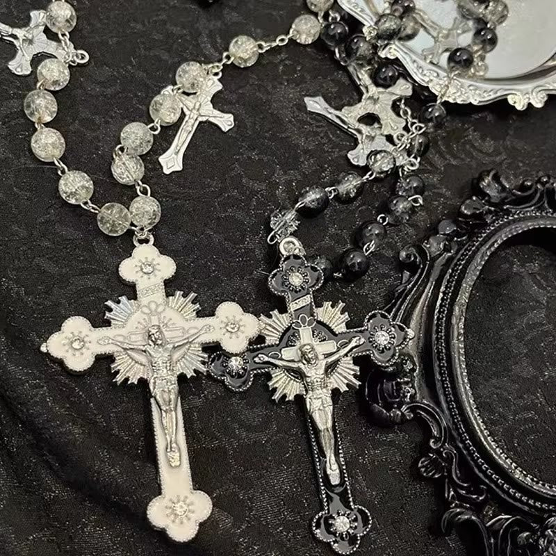 Christiandiscipleshop Gothic Style Mysterious Crucifix Pendant Clavicle Chain Necklace