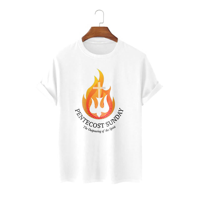 Christiandiscipleshop Classic Style Pentecost Sunday Outpouring of the Spirit Short Sleeve Washed T-shirt