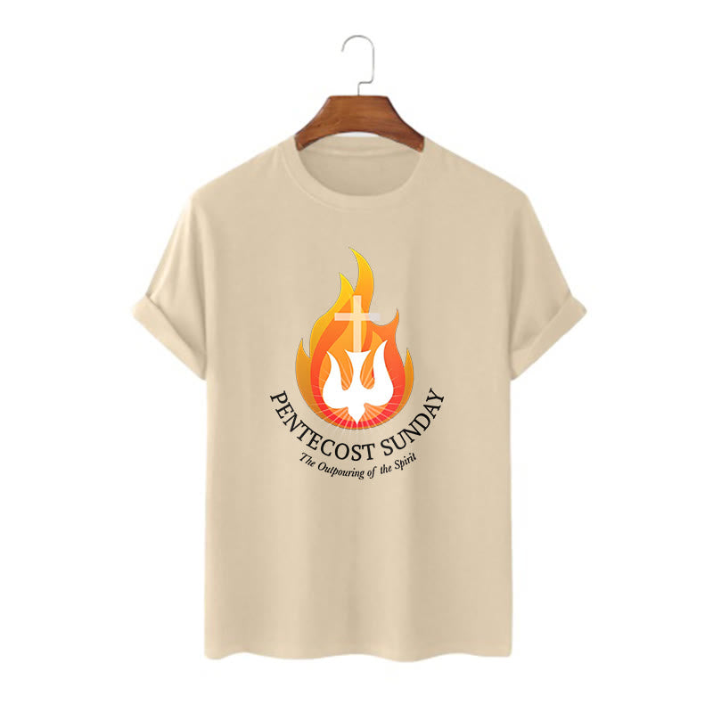 Christiandiscipleshop Classic Style Pentecost Sunday Outpouring of the Spirit Short Sleeve Washed T-shirt