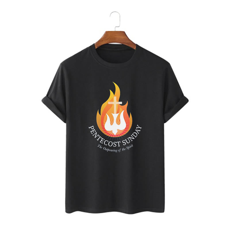 Christiandiscipleshop Classic Style Pentecost Sunday Outpouring of the Spirit Short Sleeve Washed T-shirt