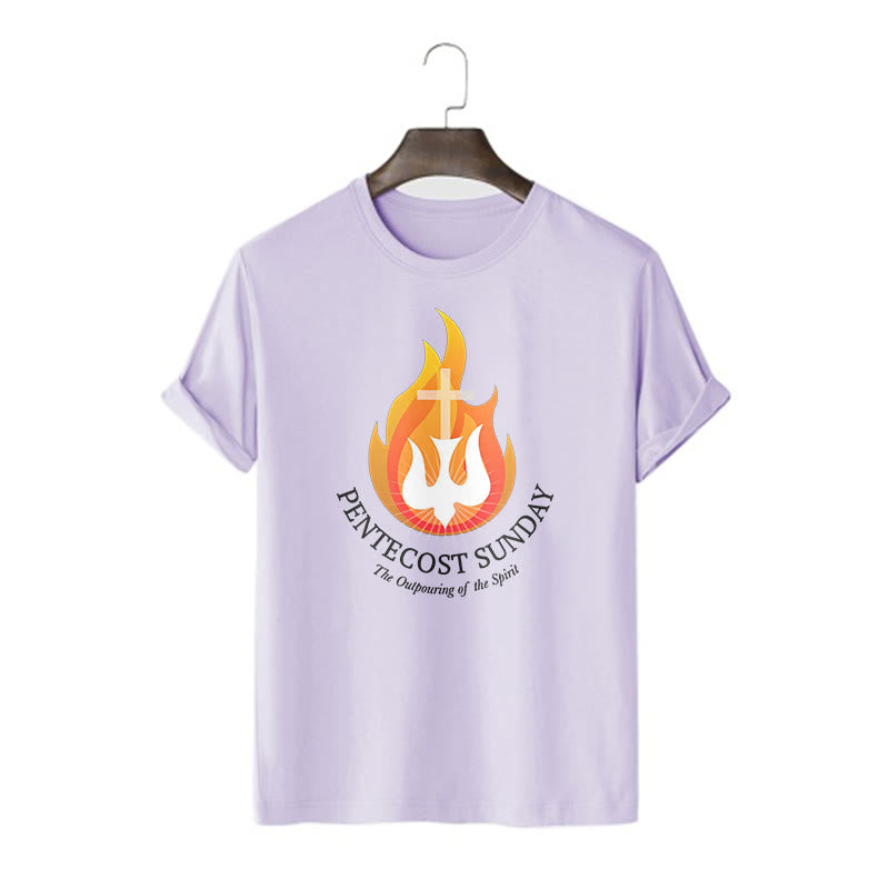 Christiandiscipleshop Classic Style Pentecost Sunday Outpouring of the Spirit Short Sleeve Washed T-shirt