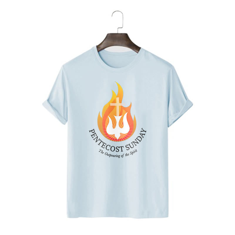 Christiandiscipleshop Classic Style Pentecost Sunday Outpouring of the Spirit Short Sleeve Washed T-shirt