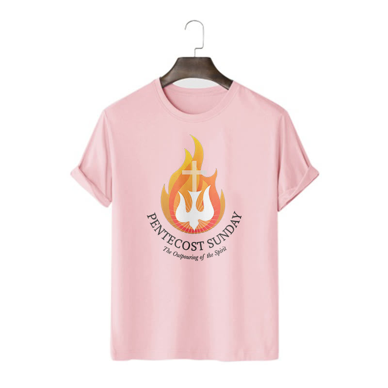 Christiandiscipleshop Classic Style Pentecost Sunday Outpouring of the Spirit Short Sleeve Washed T-shirt