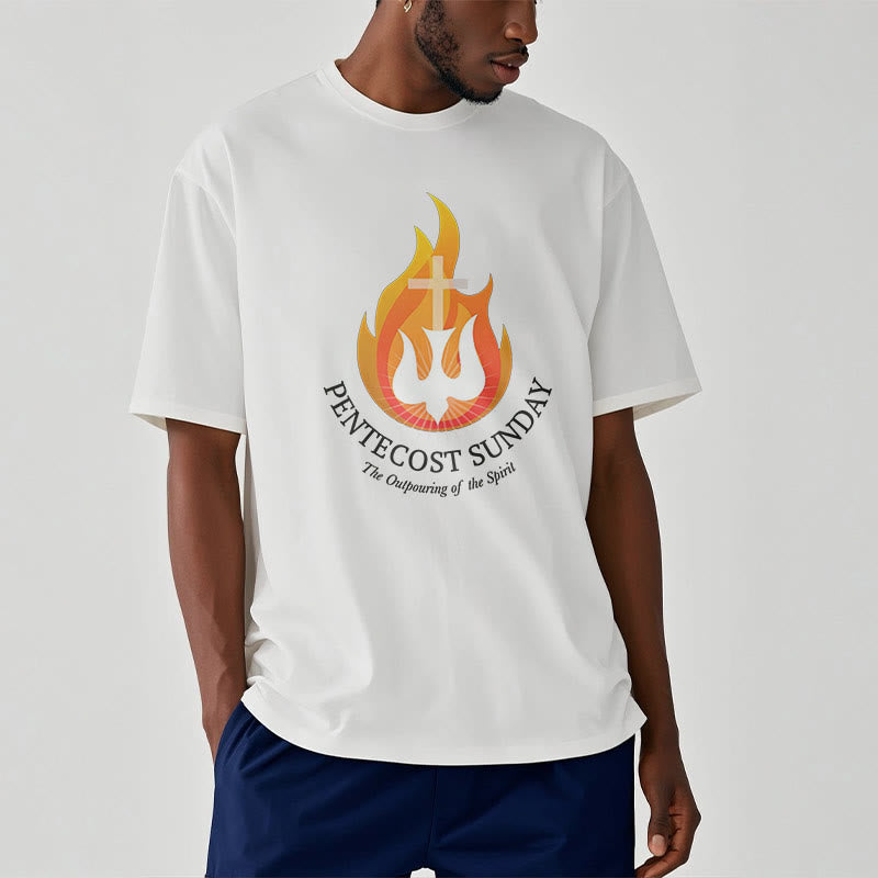 Christiandiscipleshop Classic Style Pentecost Sunday Outpouring of the Spirit Short Sleeve Washed T-shirt