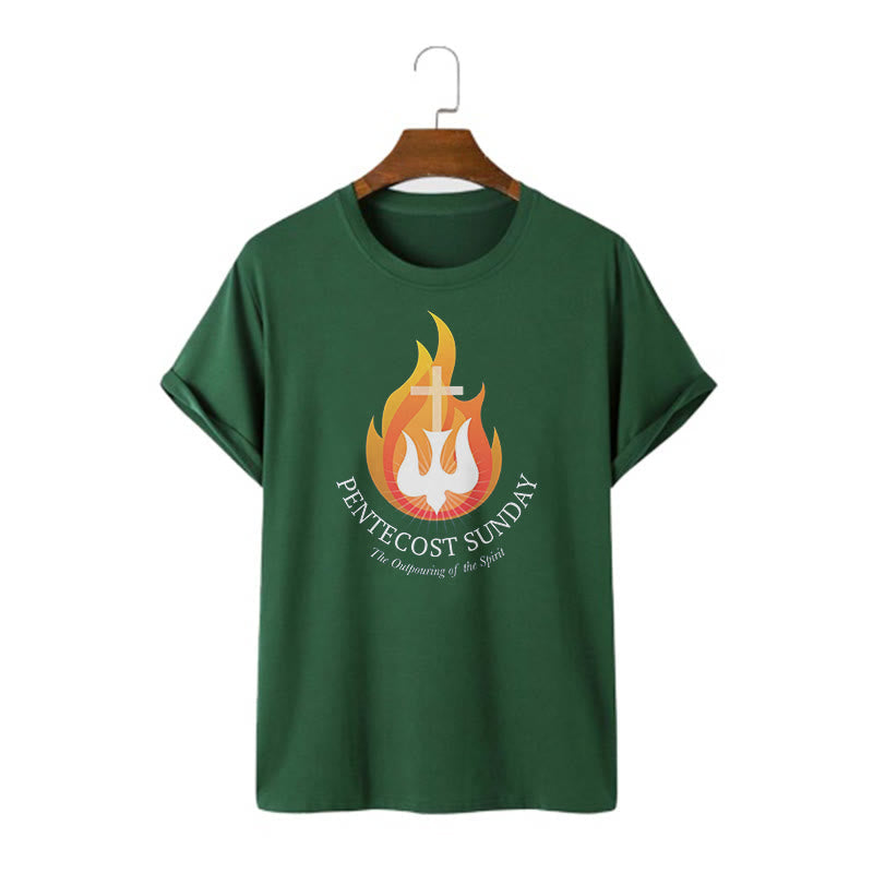 Christiandiscipleshop Classic Style Pentecost Sunday Outpouring of the Spirit Short Sleeve Washed T-shirt