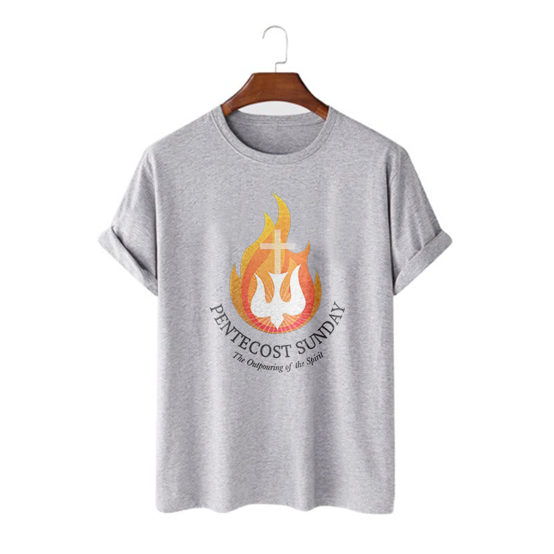 Christiandiscipleshop Classic Style Pentecost Sunday Outpouring of the Spirit Short Sleeve Washed T-shirt