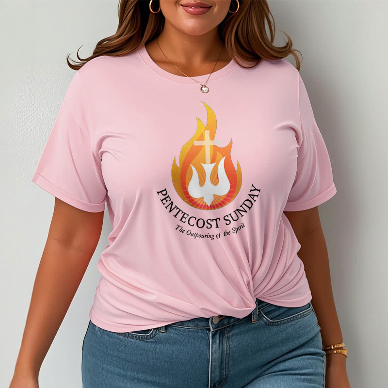 Christiandiscipleshop Classic Style Pentecost Sunday Outpouring of the Spirit Short Sleeve Washed T-shirt