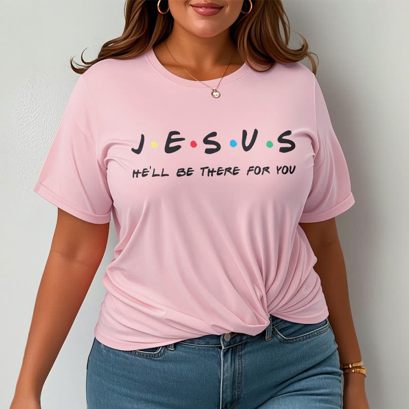 christiandiscipleshop Modern Style Jesus He'll Be There For You Short Sleeve Washed T-shirt