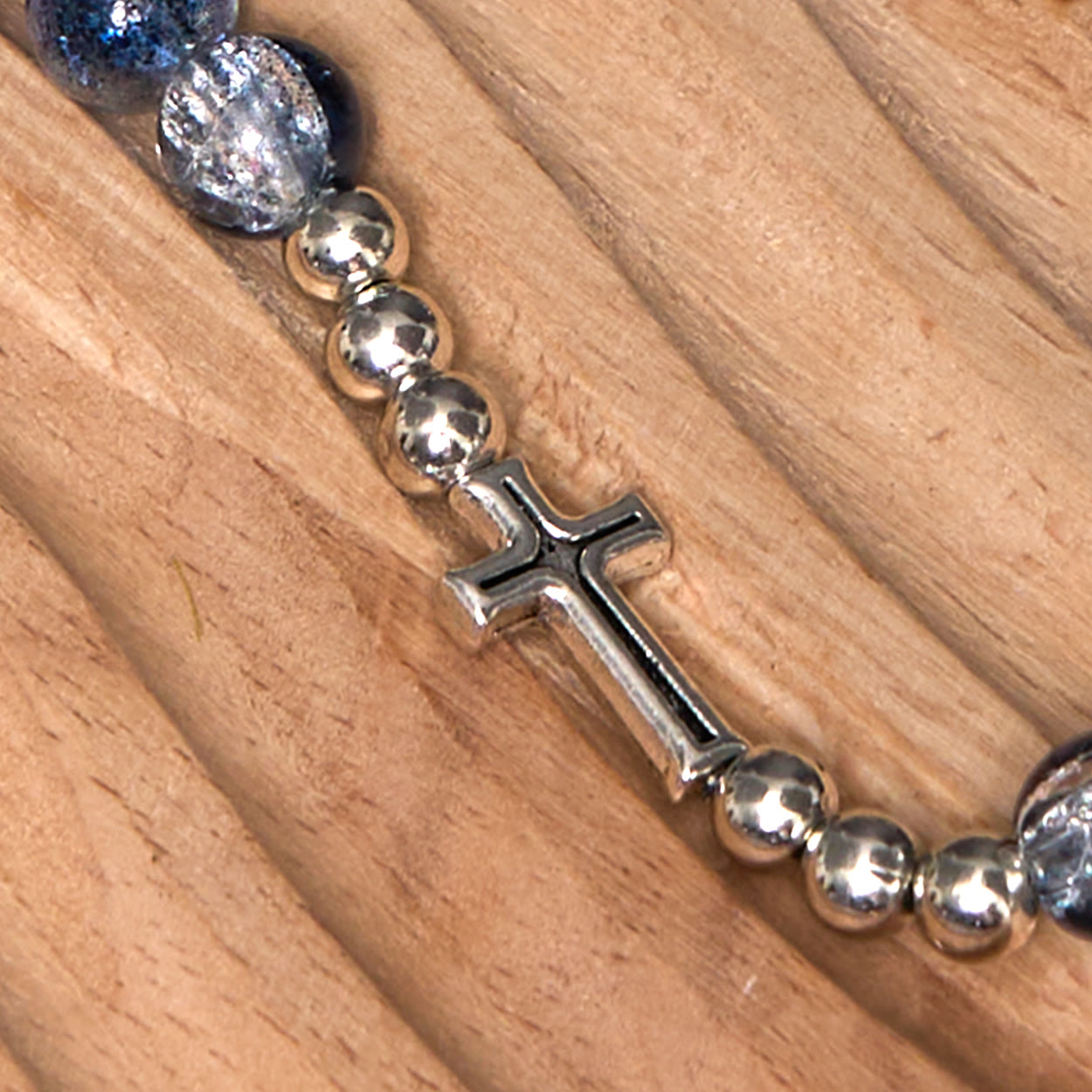 Christiandiscipleshop Classic Style St. Benedict Medal & Crucifix Blue Acrylic Rosary/Bracelet