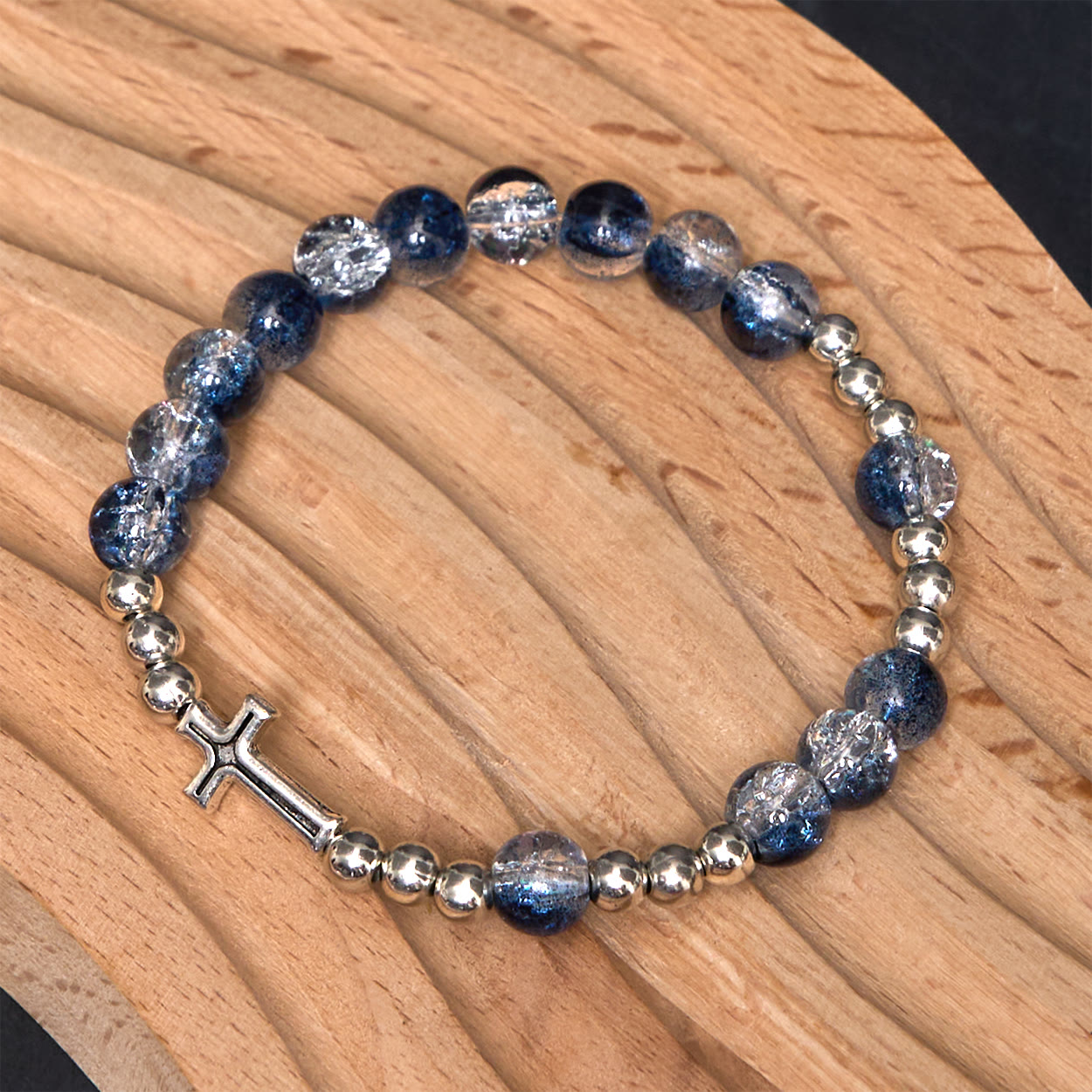 Christiandiscipleshop Classic Style St. Benedict Medal & Crucifix Blue Acrylic Rosary/Bracelet