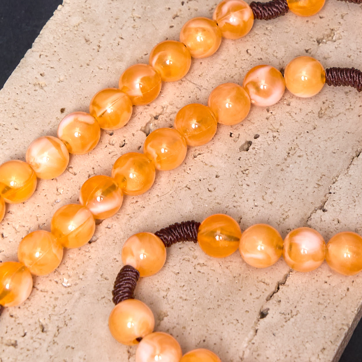 Christiandiscipleshop Our Lady of Guadalupe & Crucifix of 10 mm Round Orange Acrylic Nylon Cord Rosary