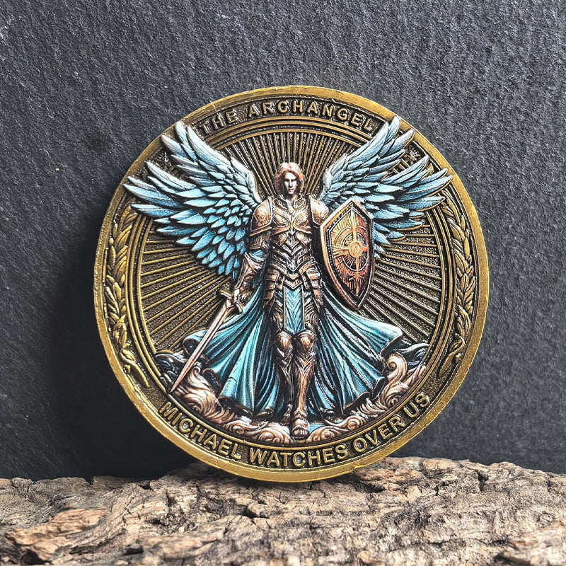 Christiandiscipleshop Classic Style the Archangel Michael Watch Over Us Protection Strengthen Connection Coin