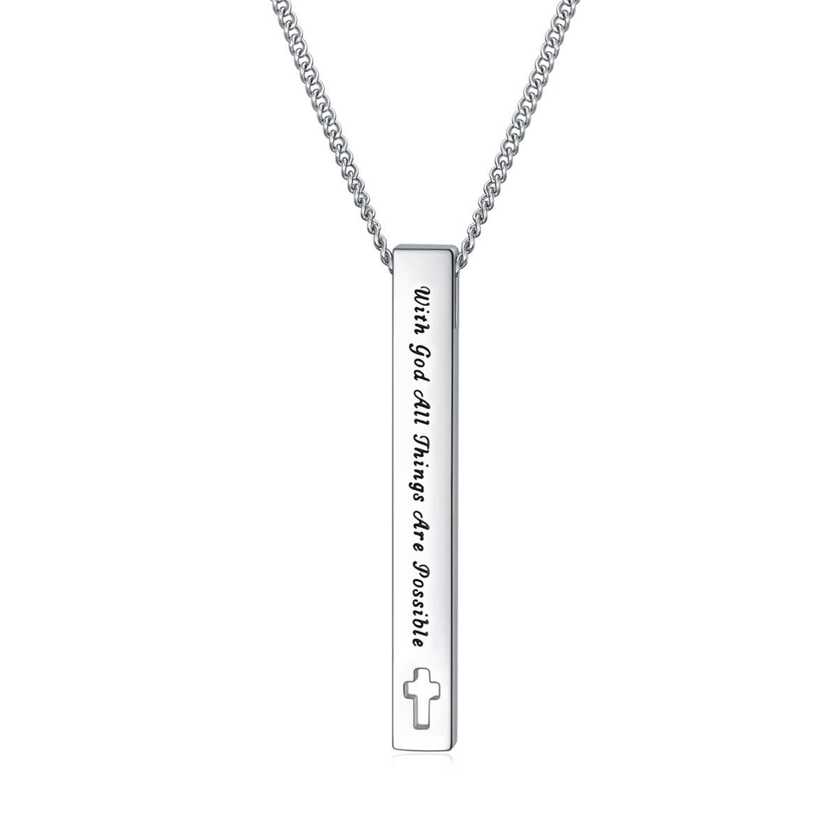 christiandiscipleshop Minimalist Design Style Bible Verse Strength Faith Inspiration Pendant Necklace (8 Verses)
