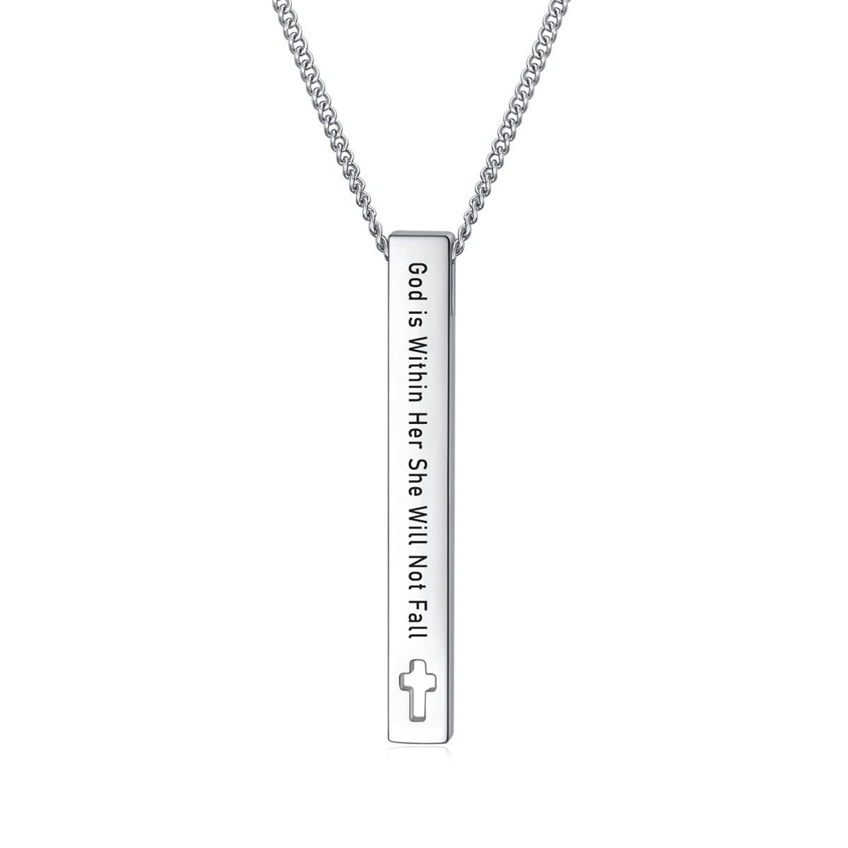 christiandiscipleshop Minimalist Design Style Bible Verse Strength Faith Inspiration Pendant Necklace (8 Verses)