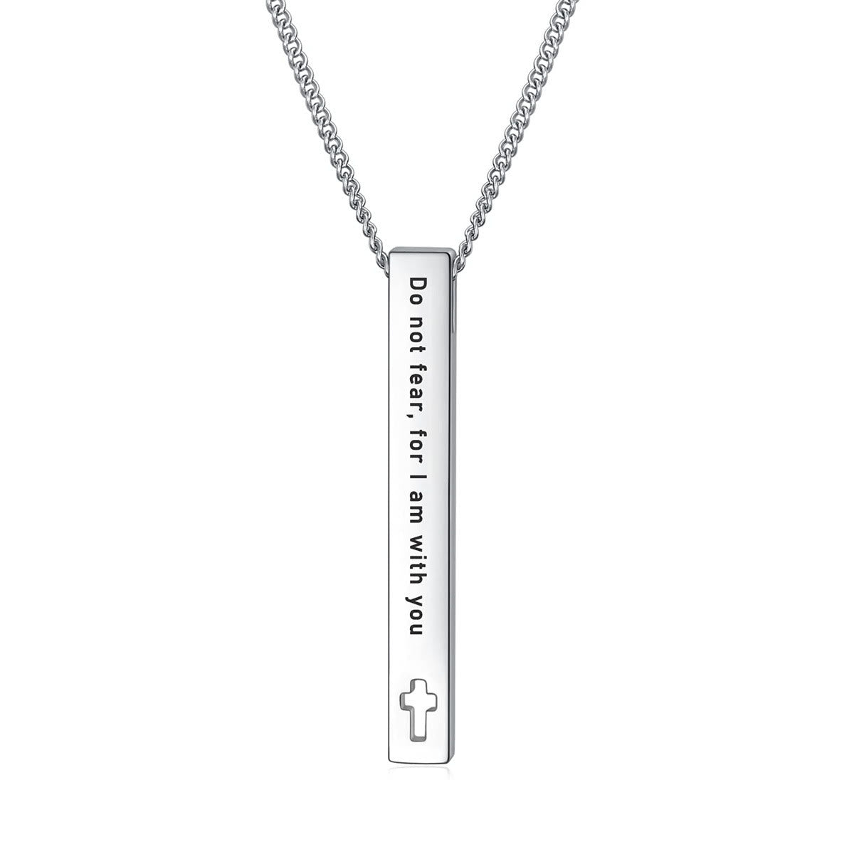 christiandiscipleshop Minimalist Design Style Bible Verse Strength Faith Inspiration Pendant Necklace (8 Verses)