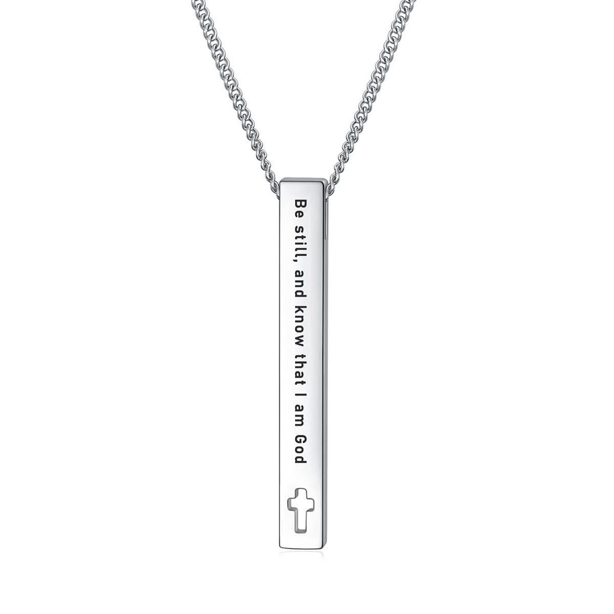 christiandiscipleshop Minimalist Design Style Bible Verse Strength Faith Inspiration Pendant Necklace (8 Verses)